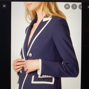 Veronica Beard Harriet Cutaway Contrast Jacket